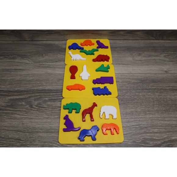 Vintage Place and Trace Puzzle Stencil Set Discovery Toys Complete 1 damaged - Picture 10 of 16